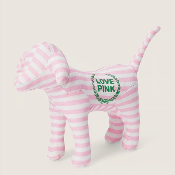 NEW VICTORIA'S SECRET PINK WHITE STRIPE GREEN DOG/PUP - Picture 1 of 3